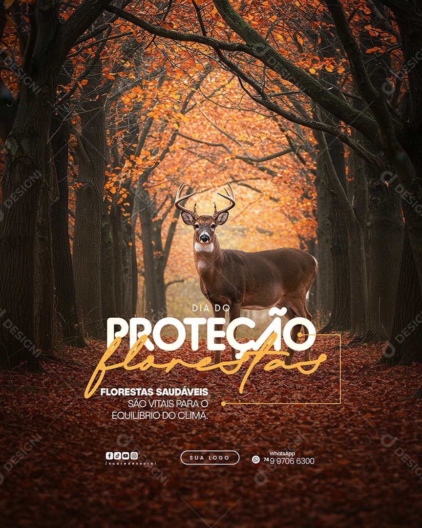 Dia da Proteção às Florestas Social Media PSD Editável
