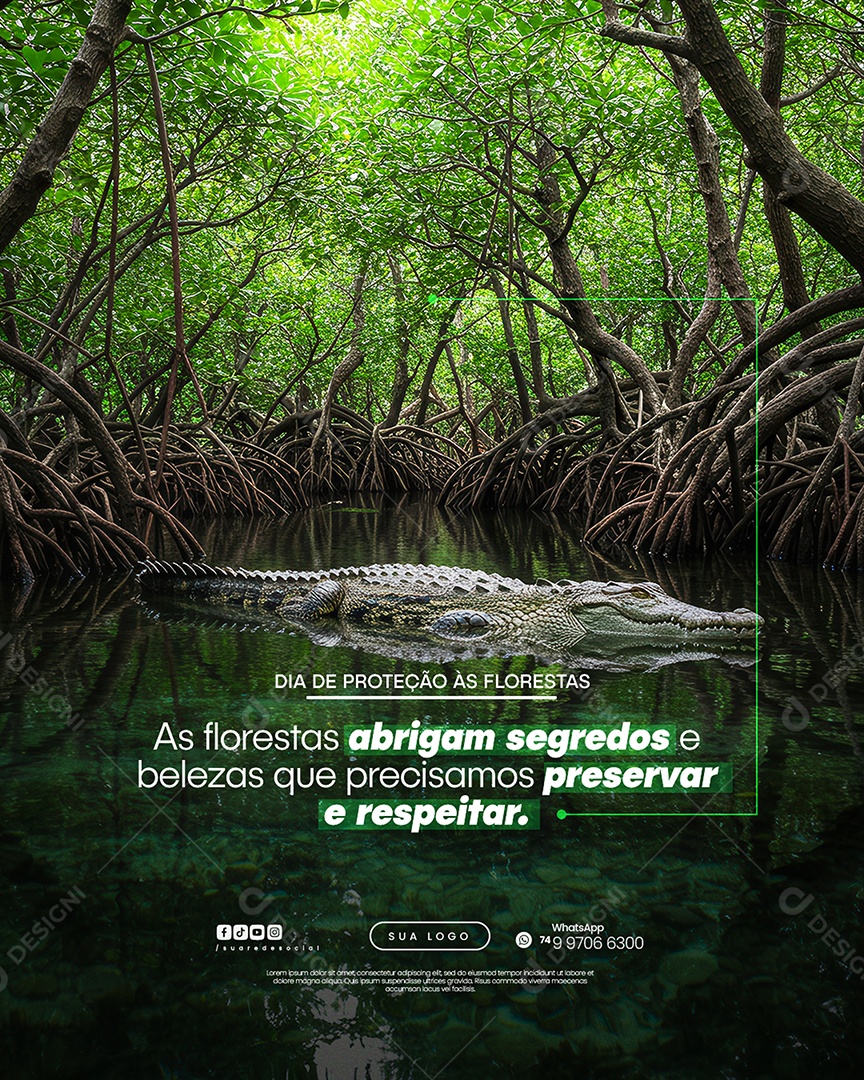Dia da Proteção às Florestas Social Media PSD Editável