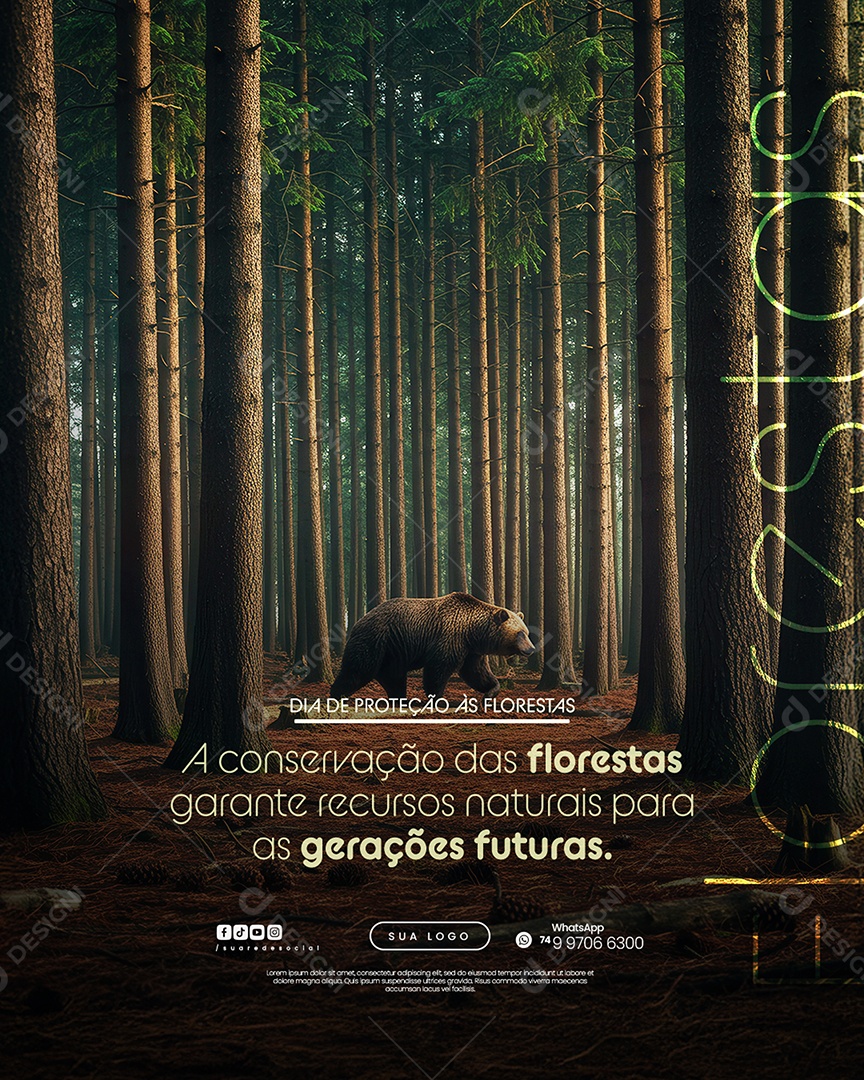 Dia da Proteção às Florestas Social Media PSD Editável