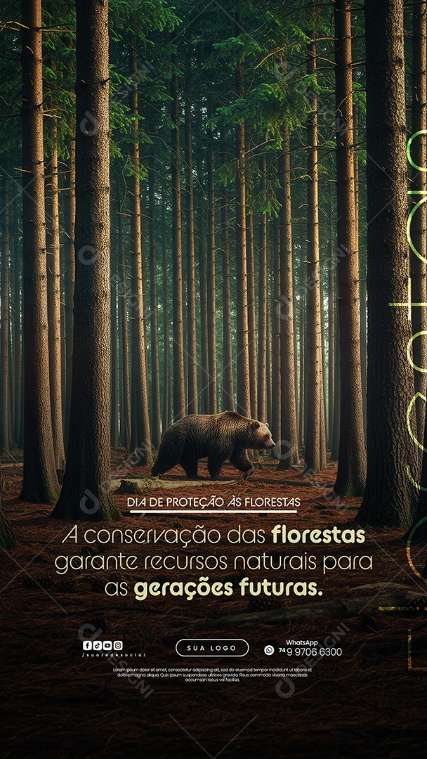 Story Dia da Proteção às Florestas Social Media PSD Editável