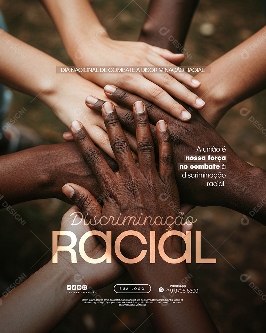 Dia da Descriminação Racial Social Media PSD Editável