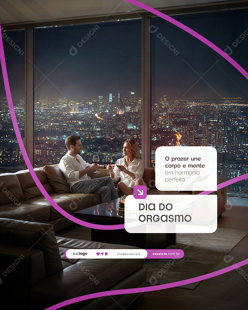 Dia do Orgasmo Social Media PSD Editável