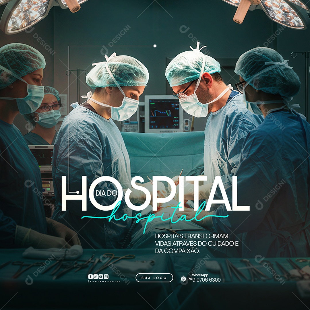 Dia do Hospital Social Media PSD Editável