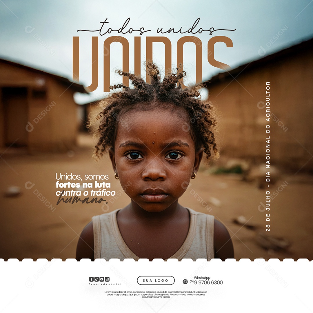 Dia Mundial de Combate ao Tráfico de Pessoas Social Media PSD Editável