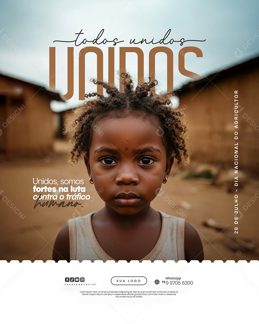 Dia Mundial de Combate ao Tráfico de Pessoas Social Media PSD Editável