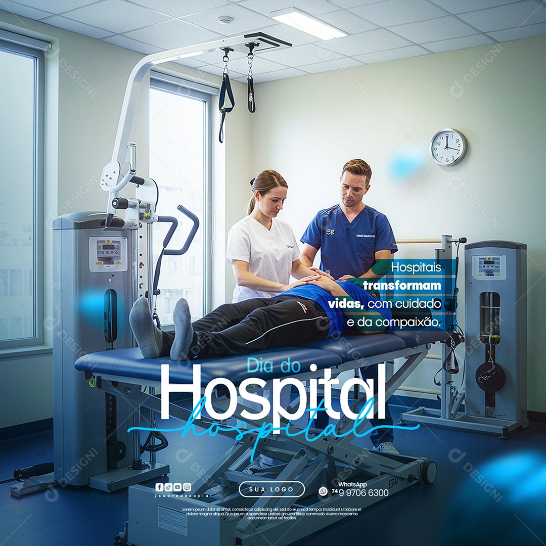 Dia do Hospital Social Media PSD Editável