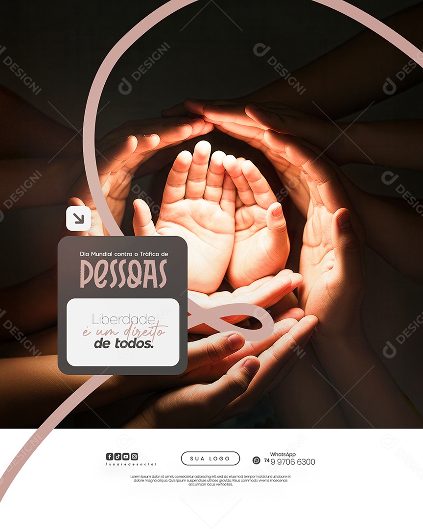 Dia Mundial de Combate ao Tráfico de Pessoas Social Media PSD Editável