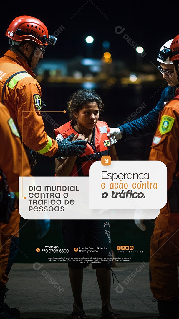 Story Dia Mundial de Combate ao Tráfico de Pessoas Social Media PSD Editável