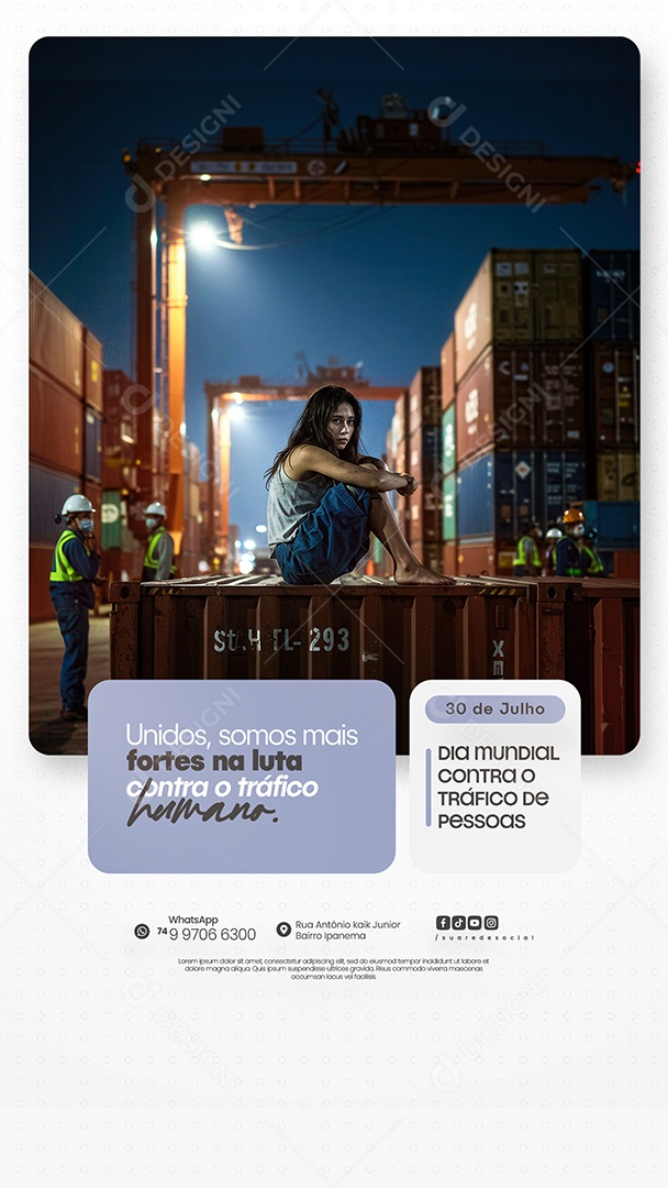 Story Dia Mundial de Combate ao Tráfico de Pessoas Social Media PSD Editável