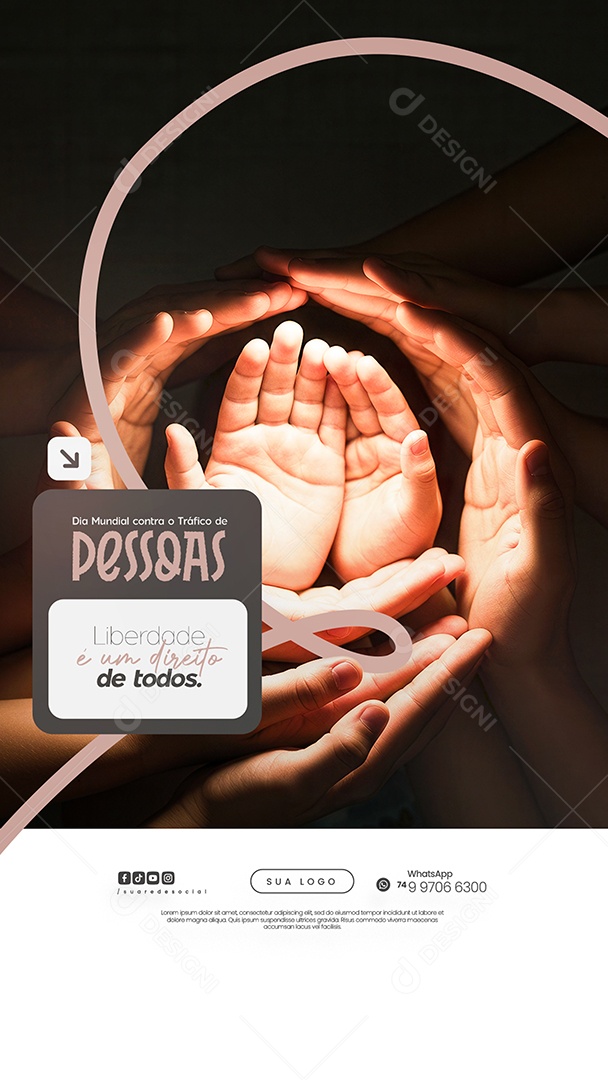 Story Dia Mundial de Combate ao Tráfico de Pessoas Social Media PSD Editável