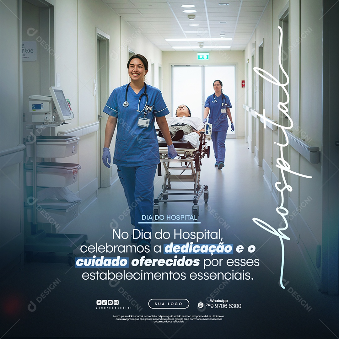 Dia do Hospital Social Media PSD Editável