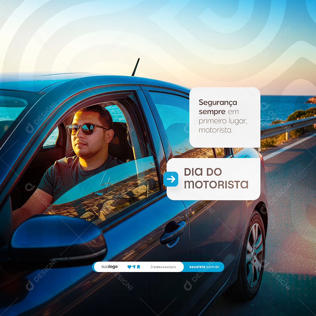 Feliz Dia do Motorista 25 de Julho Social Media PSD Editável