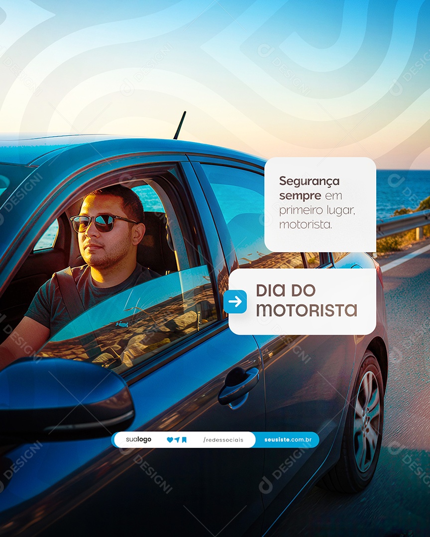 Feliz Dia do Motorista 25 de Julho Social Media PSD Editável