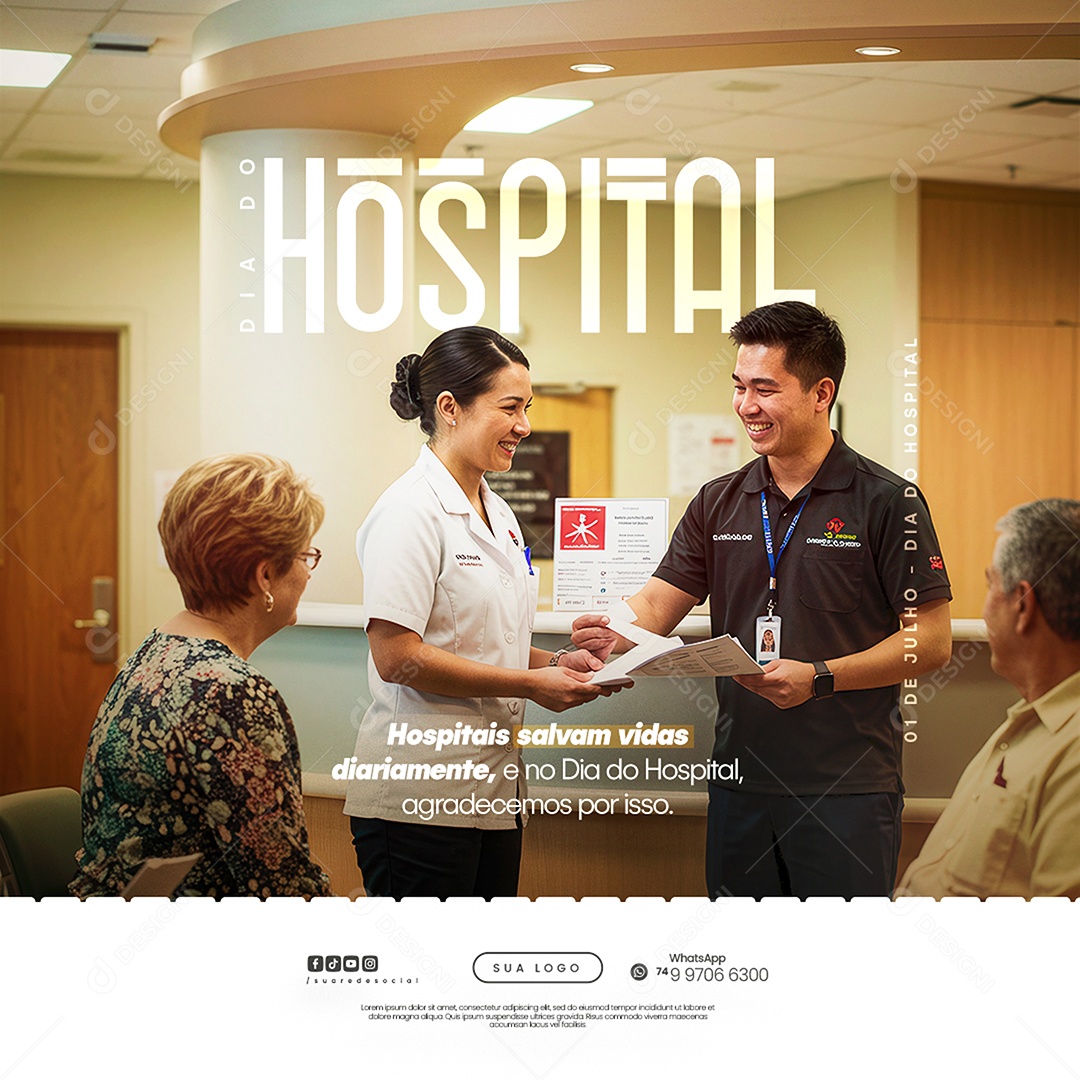 Dia do Hospital Social Media PSD Editável