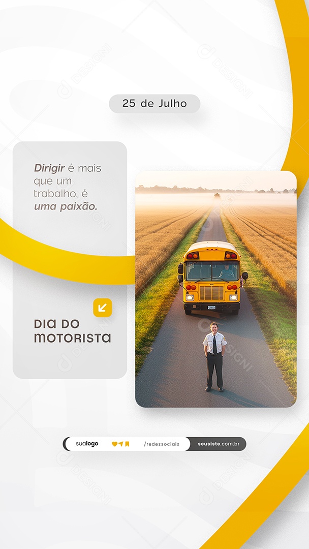 Story Feliz Dia do Motorista 25 de Julho Social Media PSD Editável