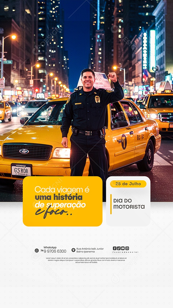Story Feliz Dia do Motorista 25 de Julho Social Media PSD Editável