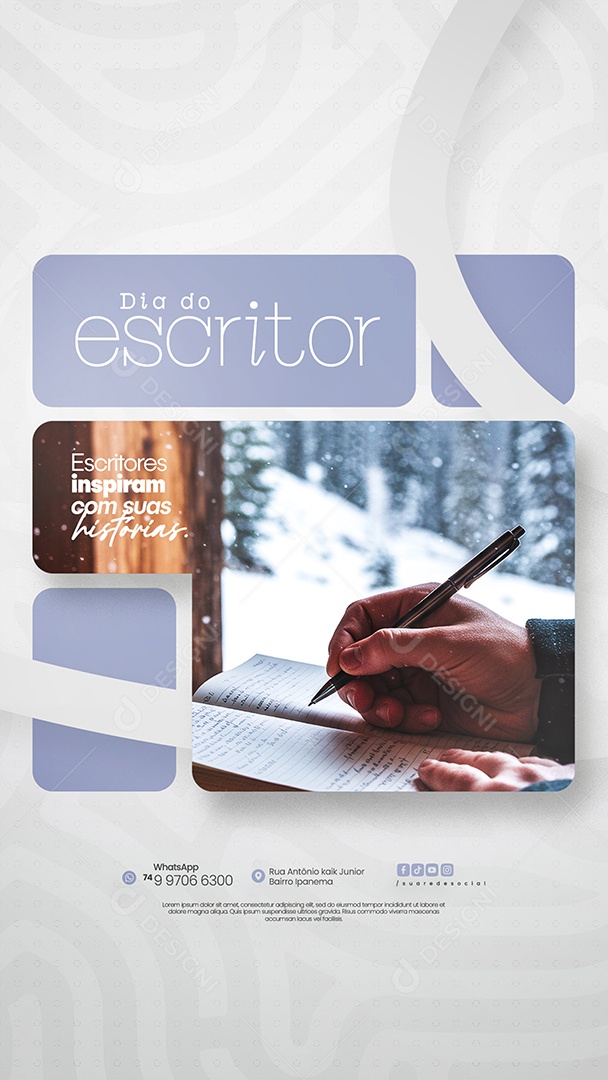 Story Dia do Escritor 25 De Julho Social Media PSD Editável