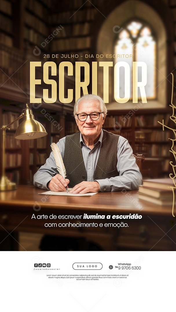 Story Dia do Escritor 25 De Julho Social Media PSD Editável