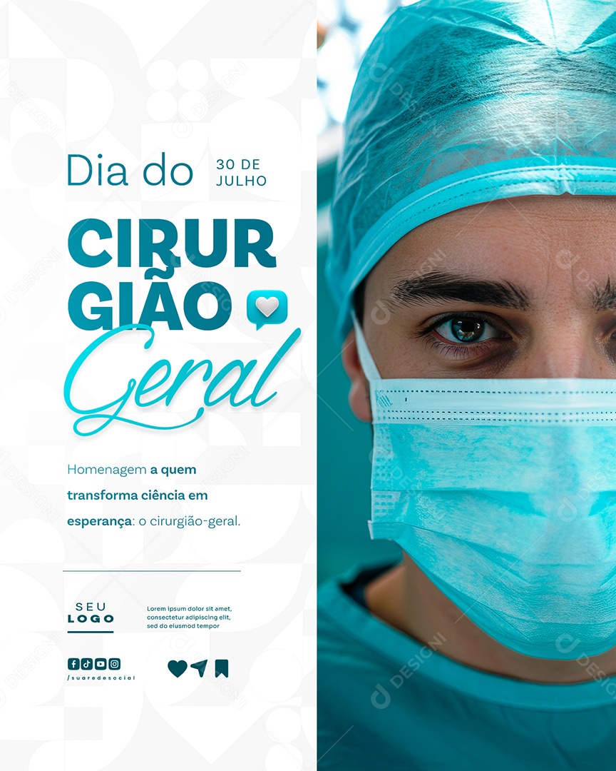 Dia do Cirurgião Geral 30 de Julho Social Media PSD Editável