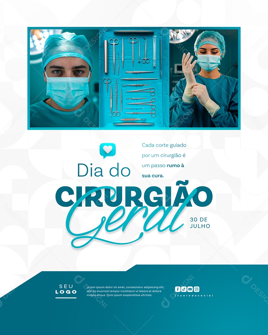 Dia do Cirurgião Geral 30 de Julho Social Media PSD Editável