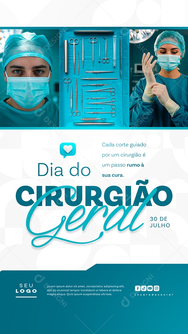 Story Dia do Cirurgião Geral 30 de Julho Social Media PSD Editável
