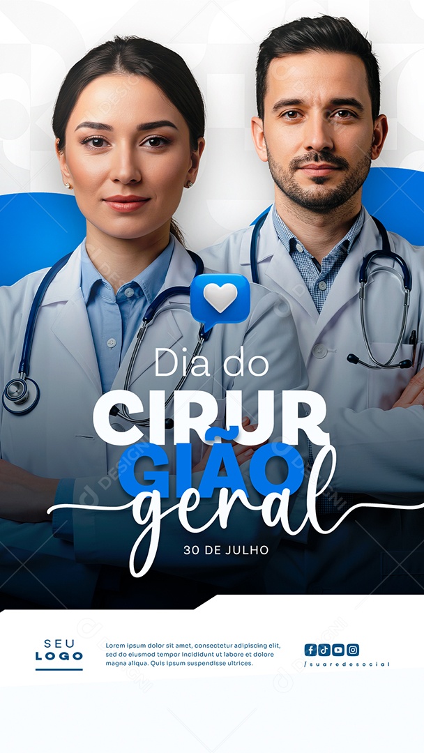 Story Dia do Cirurgião Geral 30 de Julho Social Media PSD Editável