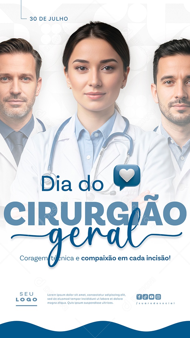 Story Dia do Cirurgião Geral 30 de Julho Social Media PSD Editável