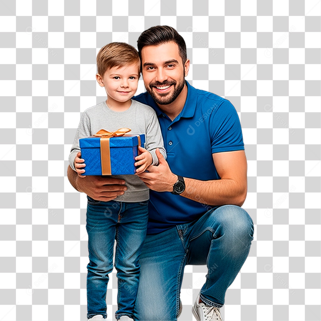 Pai e Filho Abraçados PNG Transparente