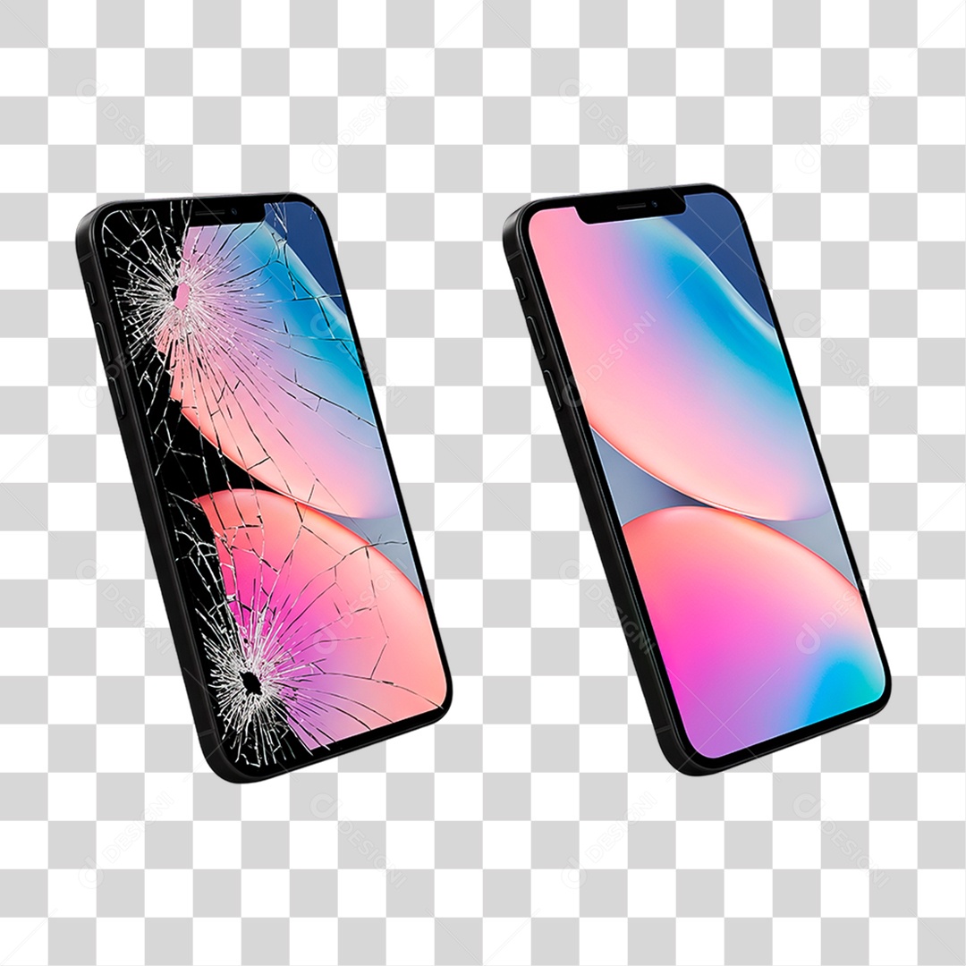 Antes e Depois Conserto de Celular PNG Transparente