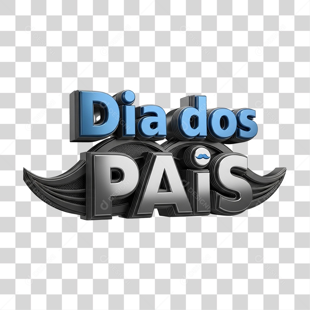 Selo 3D Dia dos Pais PNG Transparente