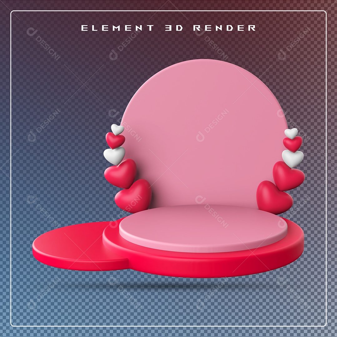 Podio Colorido Elemento 3D Para Composição PSD