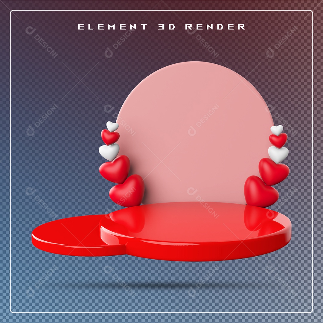 Podio Colorido Elemento 3D Para Composição PSD