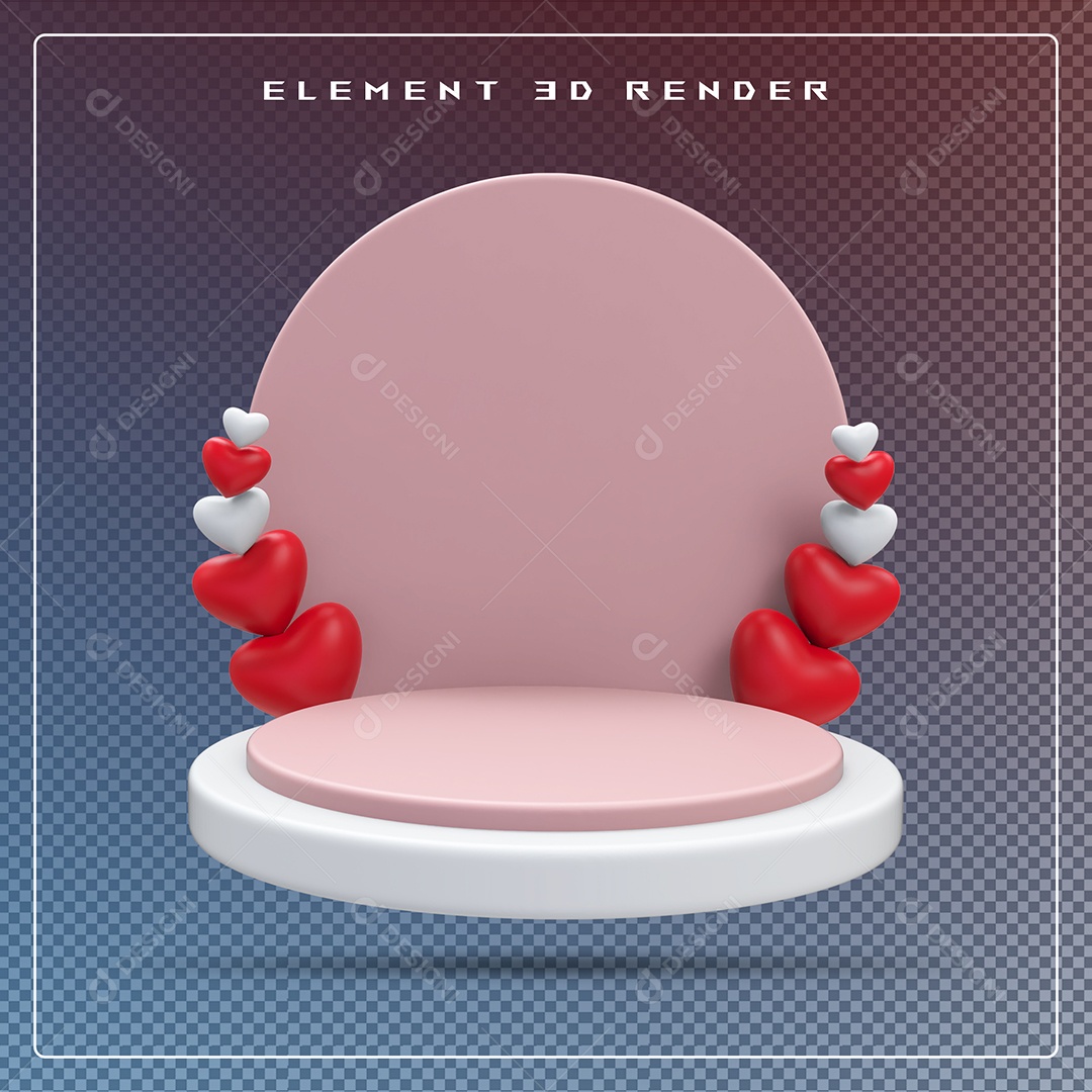 Podio Colorido Elemento 3D Para Composição PSD