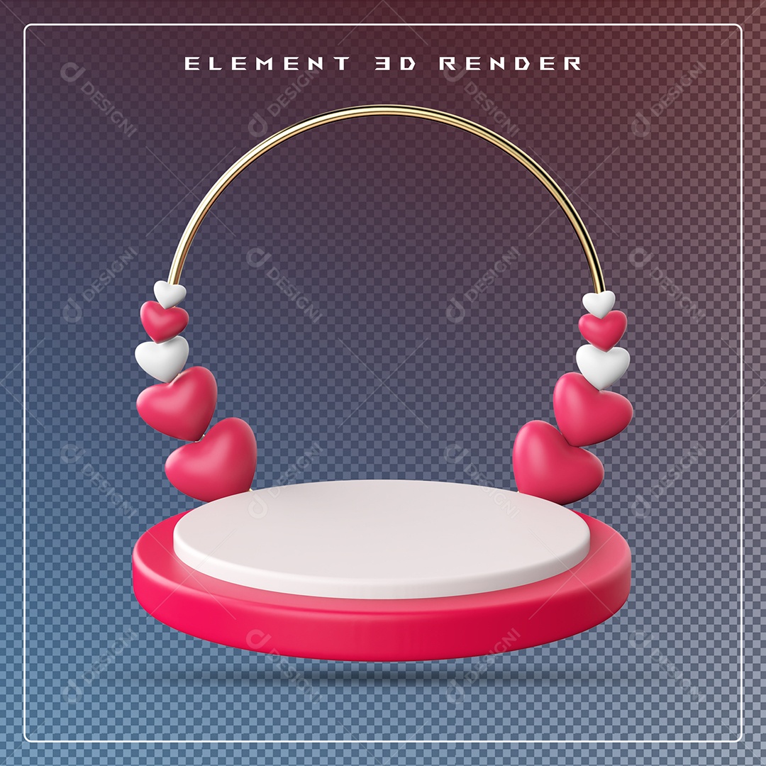 Podio Branco E Vermelho Elemento 3D Para Composição PSD