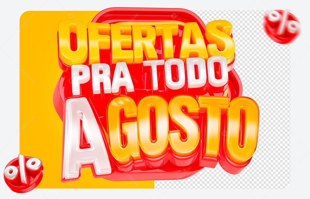 Selo 3D Ofertas Pra Todo Agosto Para Composição PSD