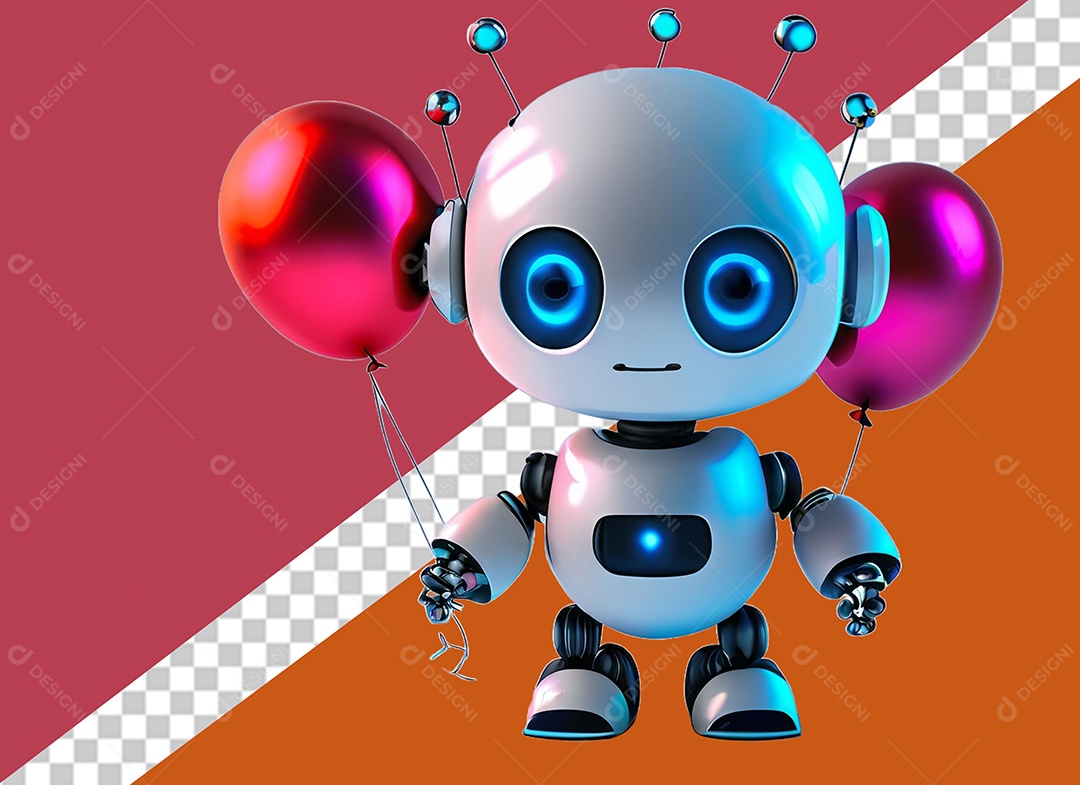 Robô Personagem 3D Para Composição PSD