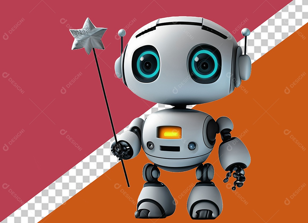 Robô Personagem 3D Para Composição PSD