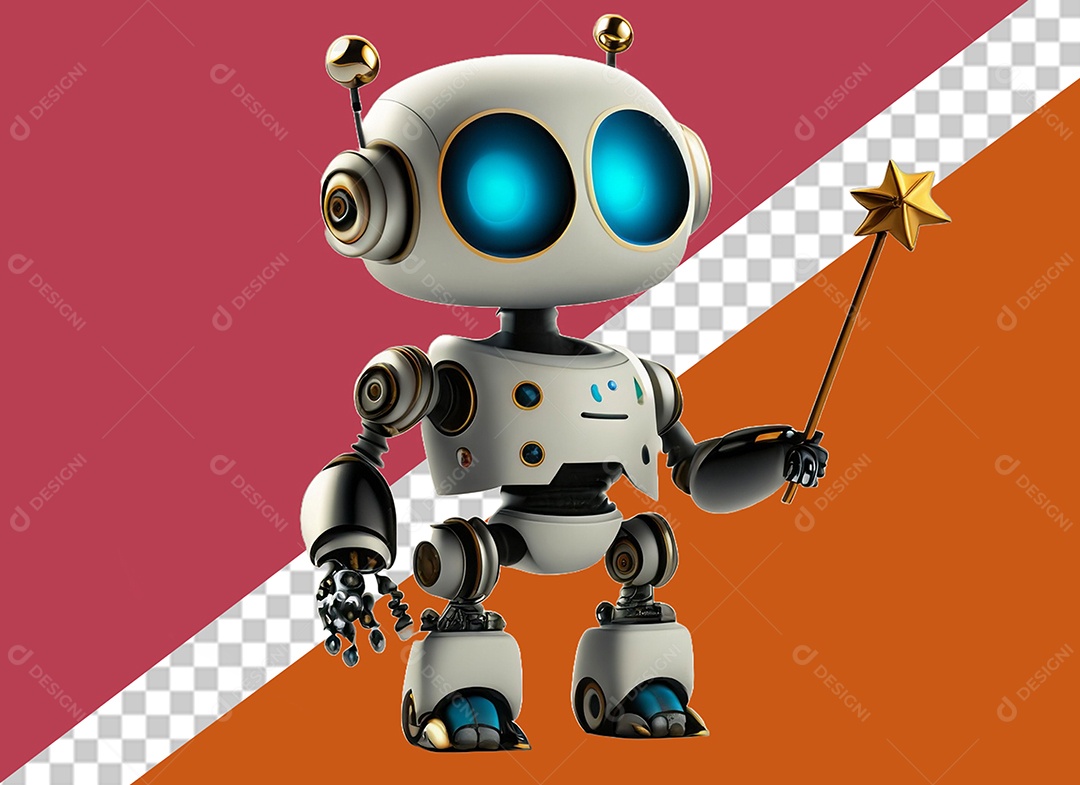 Robô Personagem 3D Para Composição PSD
