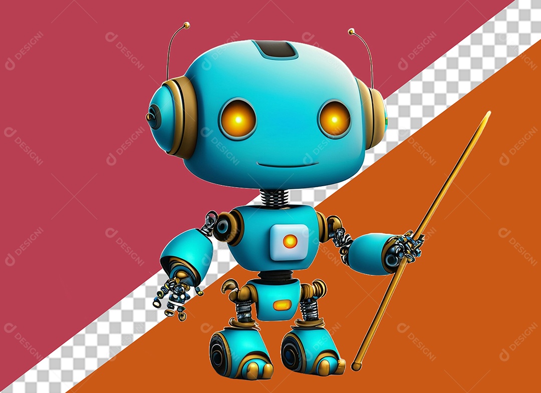 Robô Personagem 3D Para Composição PSD