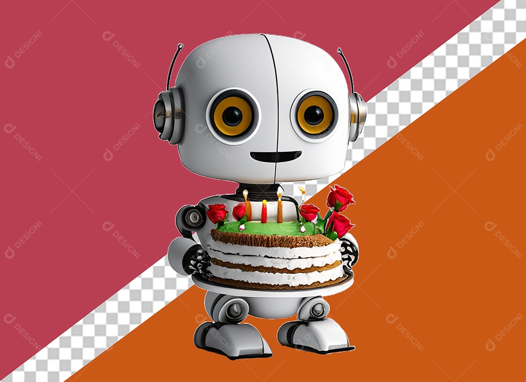 Robô Personagem 3D Para Composição PSD