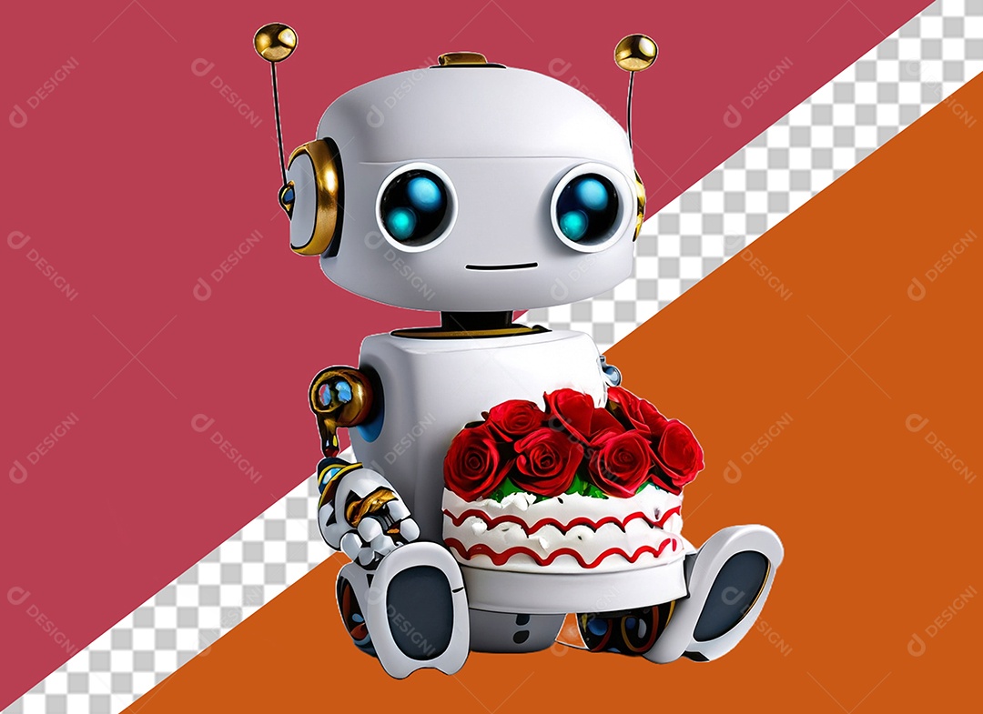 Robô Personagem 3D Para Composição PSD