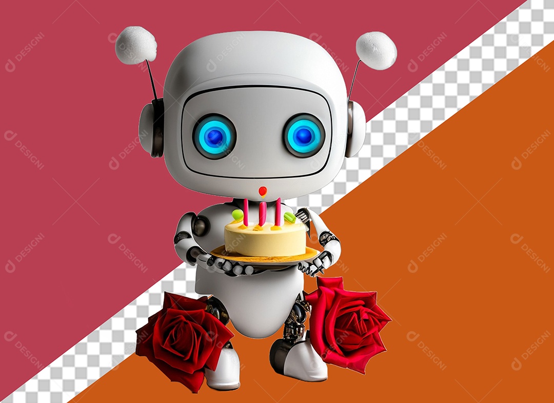 Robô Personagem 3D Para Composição PSD