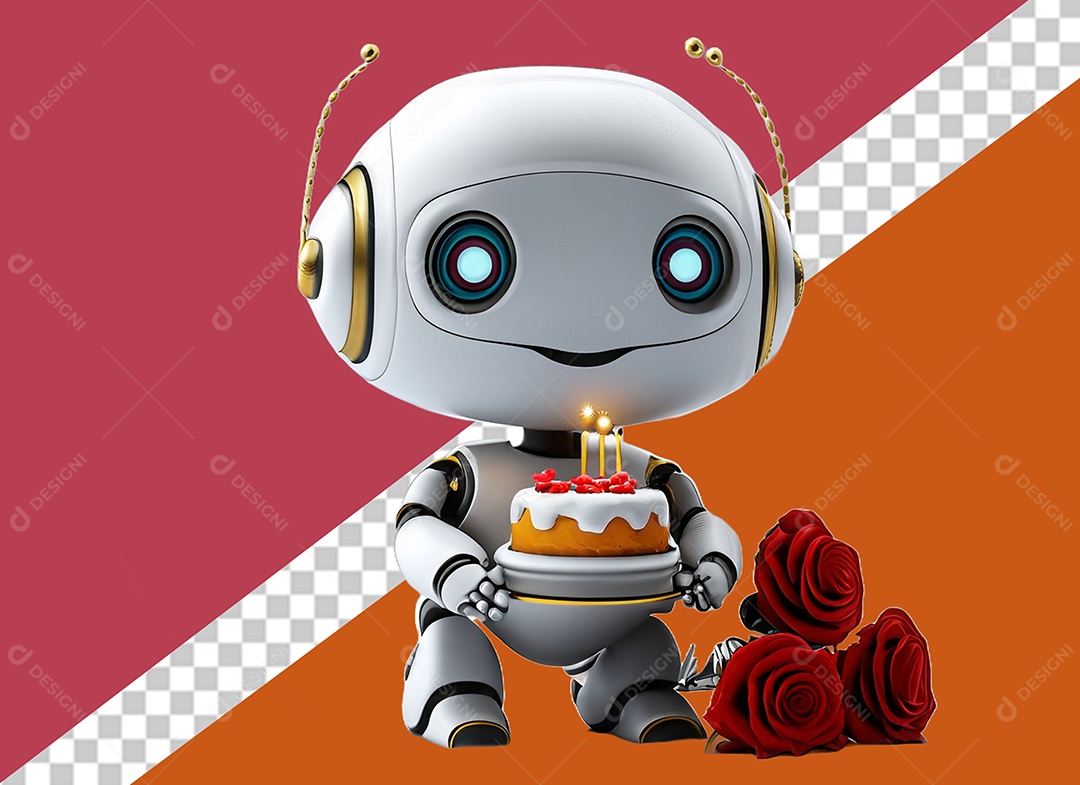 Robô Personagem 3D Para Composição PSD