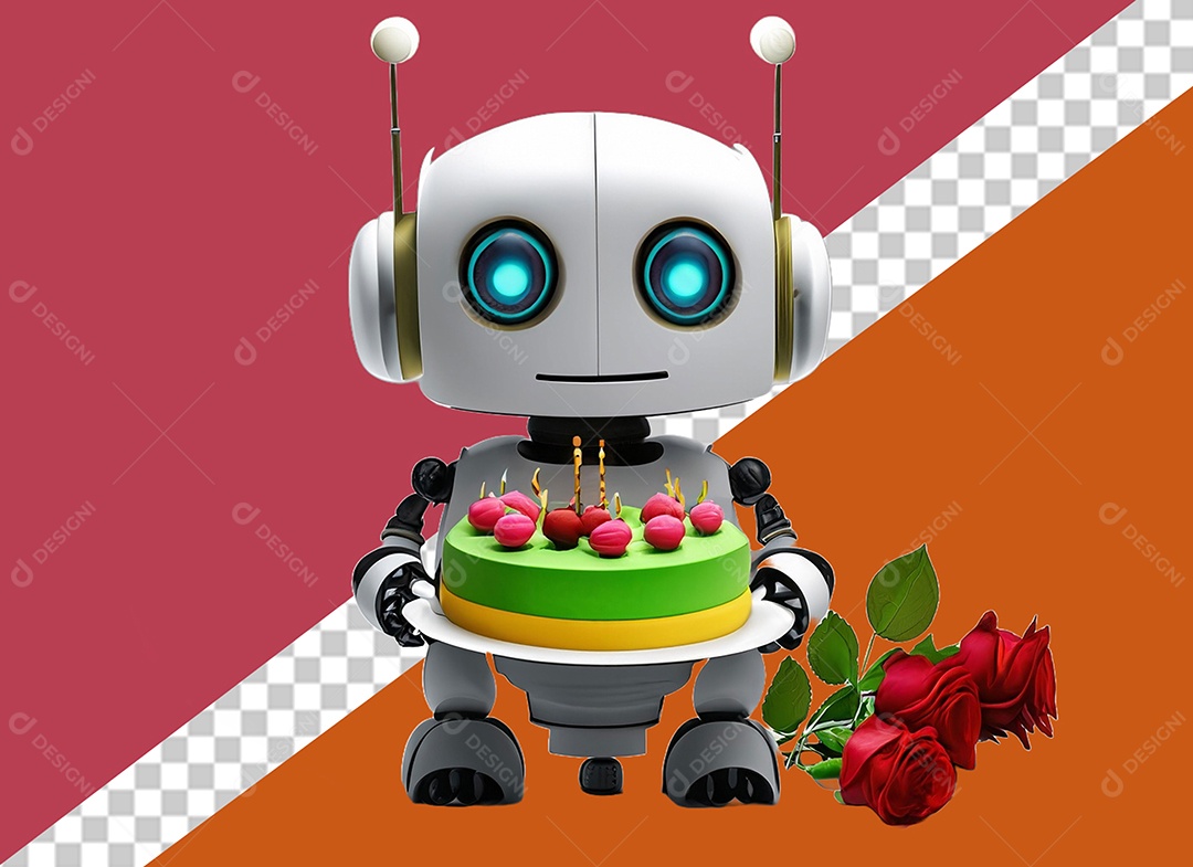 Robô Personagem 3D Para Composição PSD