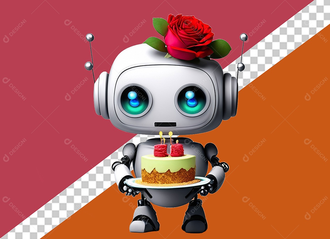 Robô Personagem 3D Para Composição PSD