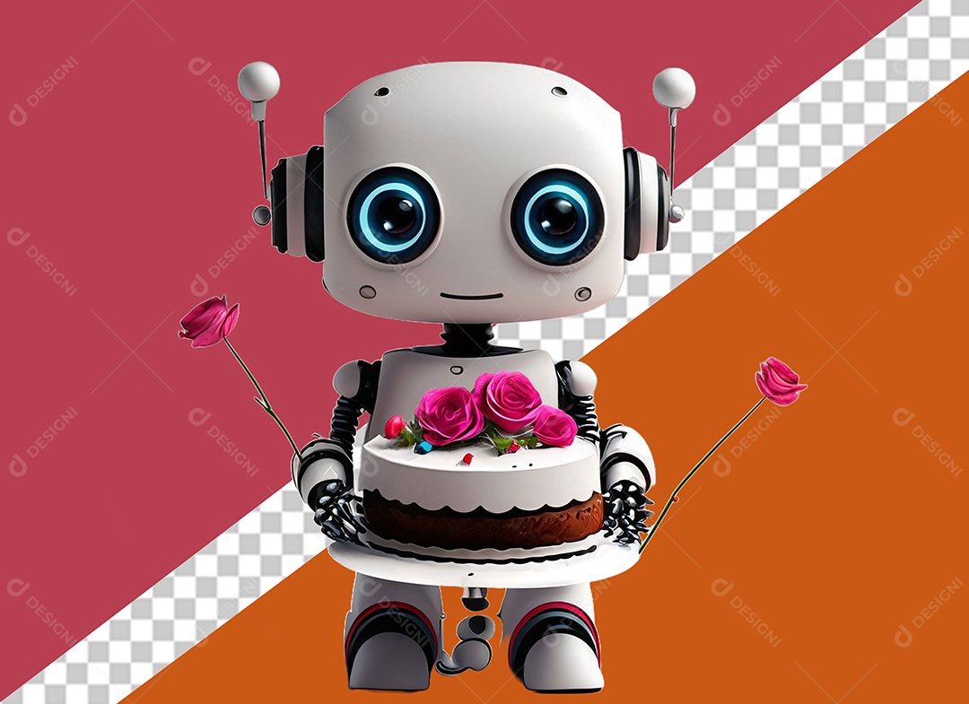 Robô Personagem 3D Para Composição PSD