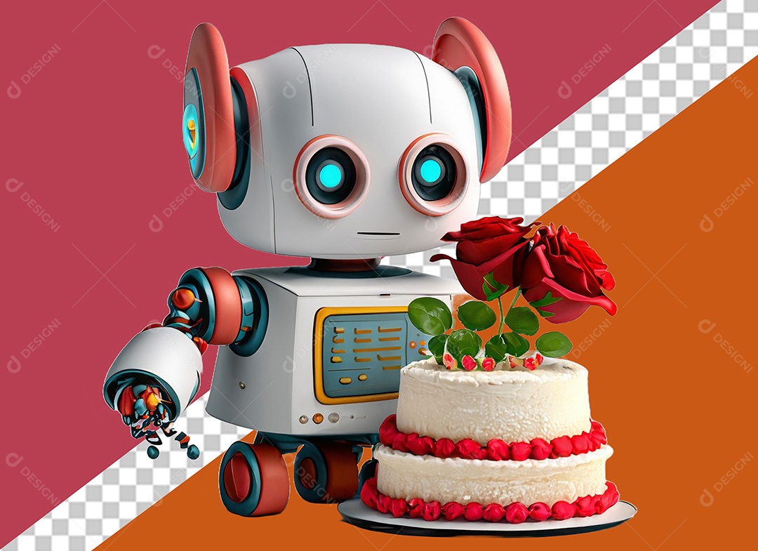 Robô Personagem 3D Para Composição PSD