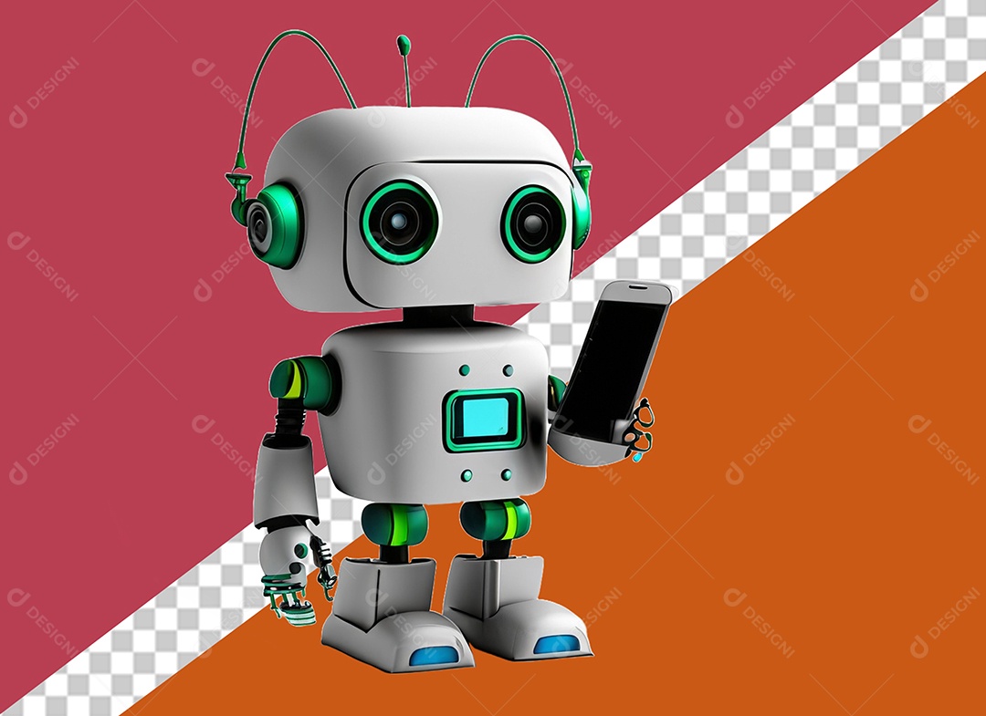 Robô Personagem 3D Para Composição PSD