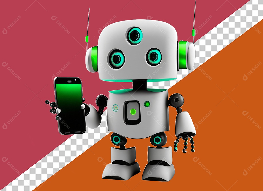 Robô Personagem 3D Para Composição PSD