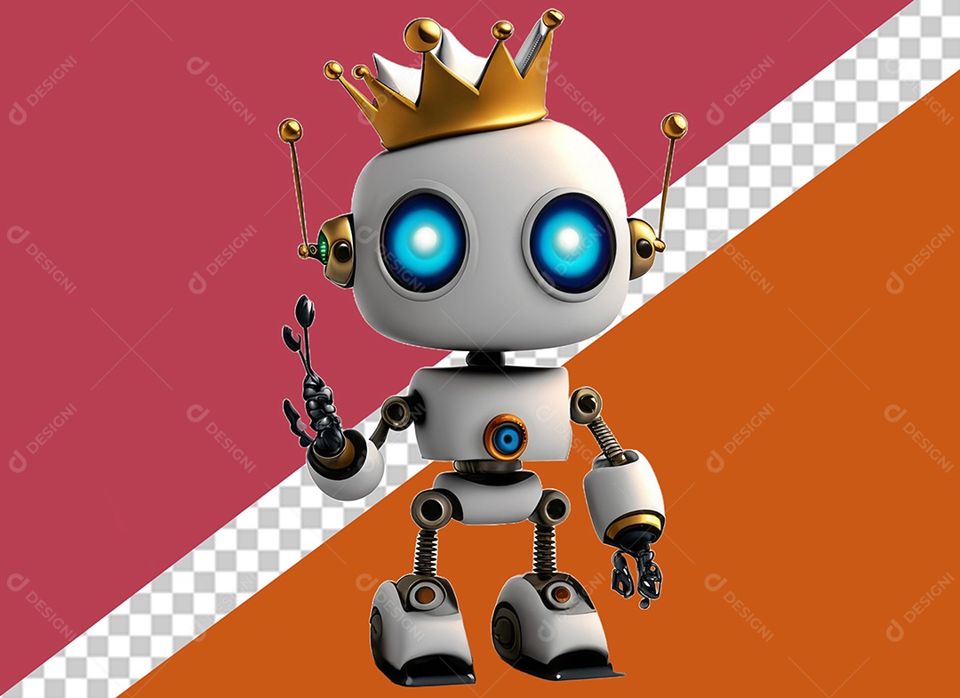 Personagem 3D Robô Para Composição PSD